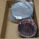 U-QE 100PCS Amber Plastic Plates - Clear Brown Plastic Plates Disposable Heavy Duty - Disposable Plates for Party Including 50PCS 10'' Dinner & 50PCS 7.5'' Dessert Plate