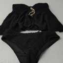 Milumia Women's Tankini Sets Two Piece Halter Cut Out Bathing Suits Tummy Control Swimsuit Flowy Swimwear (Large, Black)