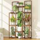EnHomee 8 Tiers Plant Stand, Indoor Plant Stand with 11-16 Pots, Wood Plants Shelves for Living Room, Patio, Balcony, Yard, Garden, 34.2''W11.8''D47.4''H