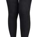 Womens Thigh High Socks Extra Long Cotton Knit Thick Ribbed Over Knee Stockings with Diamond Pattern (One Size, Black)