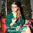 2 x Lace Masquerade Mask for Women - Venetian Party, Prom, Mardi Gras, Halloween (One Size, Phantom Green Olive)