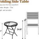 Outdoor Side Table - Small Patio End Table All Weather, Patio Furniture Sets and Outside Furniture for Pool, Balcony, Deck, Porch, Black