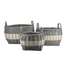 HD Large Oval Hyacinth Baskets Set of 2