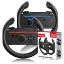Lmcpa Steering Wheels for Nintendo Switch 2 (2025), Racing Wheels for NS2 Mario Kart World/ 8 Deluxe with Anti-Slip Grip & Plug-and-Play, Universal Wheel Accessories for Switch New Gen (2x Black)