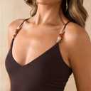 SOLY HUX Women's Summer Cami Tops Slim Fit V Neck Spaghetti Strap Criss Cross Going Out Top Camisole (Black, L)