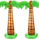 TecUnite 2 Pack Inflatable Palm Trees 35 Inch Jumbo Coconut Trees Beach Backdrop Favor for Summer Beach Hawaiian Tropical Birthday Backyard Pool Luau Party Decoration Photo Booth Prop Accessory