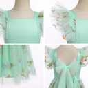 Toddler Flower Girl Dress for Wedding Floral Butterfly Daisy Flutter Sleeve Princess Birthday Tea Party Sundress (Green, S)