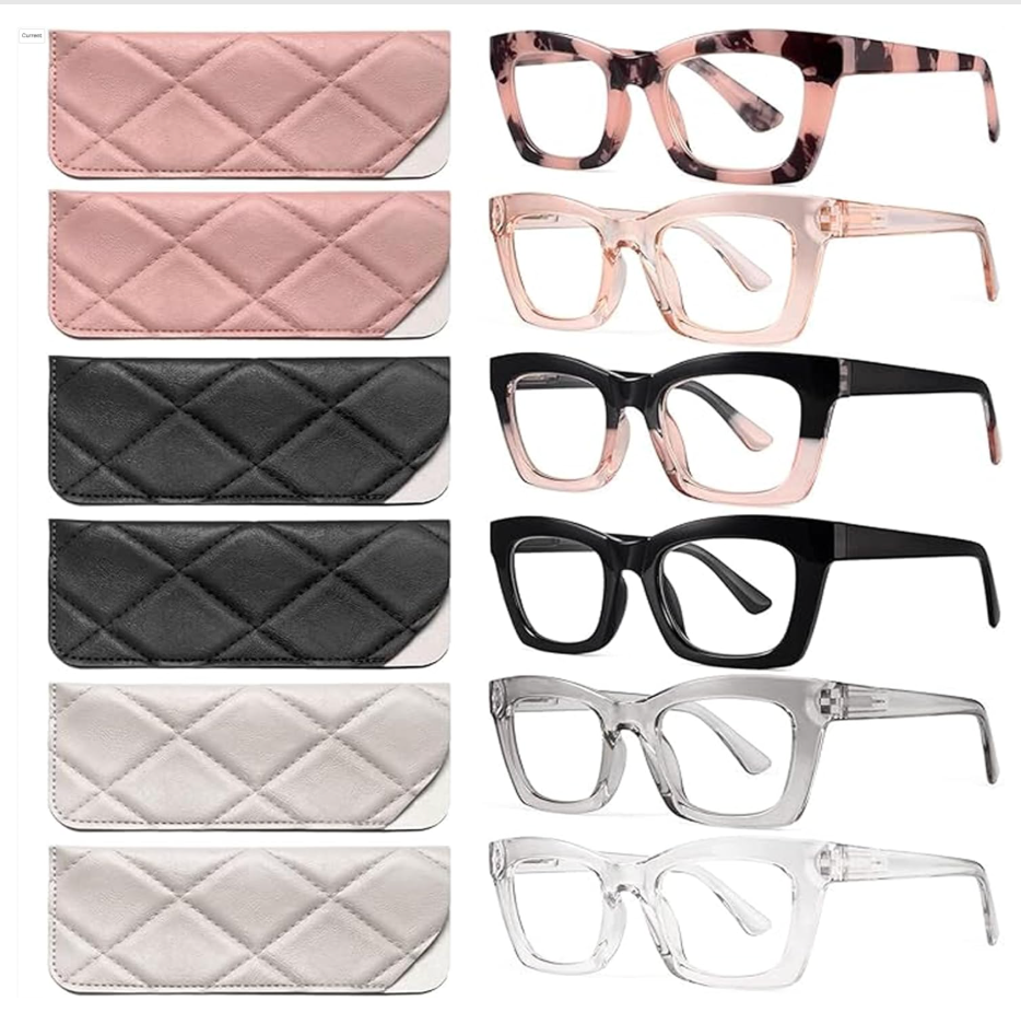 CCVOO 2.0 Oprah Style Reading Glasses for Women, Stylish Eyeglasses, Blue Light Readers for Women, Cheaters, (A1 Mix)