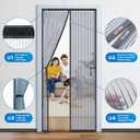 Heavy Duty Door Screen Magnetic Closure, LOVIGA Thickened Fiberglass Screen Door Mesh, Self Sealing, Tear Resistant, Easy Assemble, Fine Mesh Keep Bugs Out Fit Door Size 48 Inch X 96 Inch