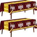 CXPSINC 2 Pack Graduation Tablecloth 54"x108" Disposable Plastic Tablecloths Gongrats Grad Tablecover for Graduation Party Supplies (Graduation Maroon & Gold)