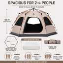 2/4 Person Blackout Easy Setup Instant Pop Up Tents for Camping
