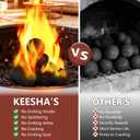 KEESHA Ceramic Fire Pit Balls, 5" Set of 6 Round Fire Spheres for Indoor and Outdoor Fire Pits or Fire Bowl, Reusable Fire Balls for Natural or Propane Fireplace, Black