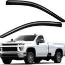 Lightronic Extra Durable Outside-Mount Auto Vent Window Visors, Fits 2020-2025 Chevrolet Silverado & GMC Sierra 2500 HD & 3500 HD, Regular Cab, UV-Protect Rain Guards Wind Deflectors, Smoke, 2-Pcs