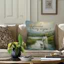 He is Risen Easter Throw Pillow Covers - Christian Religious Easter Lamb Decor, Jesus Walking on Water Decorations Pillow Covers for Home Bedroom Couch