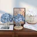 Mason Jars Flower Centerpieces, 10 Set Blue White Hydrangea Mason Jars Table Centerpieces Decor Glass Flowers Jars for Home Party Wedding Bridal Shower Graduation Boho Decorative