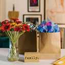 vanhel 100 Pack Brown Paper Bags with Handles,8x4.25x10.5 Inches,Gift Bags Medium Size,Gifts Bag Bulk for Festival,Birthday,Favor,Party,Shopping,Retail Merchandise.