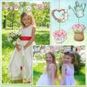 Maitys 36 Pcs Spring Flower Wooden Ornaments Sunflower Tulip Easter Tree Decoration Floral Gnome Hanging Wood Cutout Pastel Spring Decor for Home Small Tree Party(Sweet)