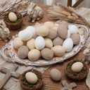 Gejoy 24 Pcs Easter Speckled Eggs Textured Plastic Eggs Neutral Easter Decor Pastel Fake Chicken Eggs Easter Bowl Basket Vase Fillers Rustic Spring Easter Decor for Home Table Egg Hunts (Textured)