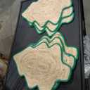 6 Pack 14inch individual Handwoven Christmas Tree Shaped Mat ( green and bamboo)