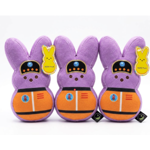 PEEPS Plush Space Bunny Dog Toys, 3-Pack – Squeaky Astronaut Bunny Plushies for Small & Medium Dogs, Official Peeps Easter & Everyday Pet Toys