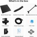 All Metal 12'' Rain/Rainfall Shower Head with Handheld Spray Combo, High Pressure Square Shower Head with 13'' Extension Arm, Dual Black Shower Heads with 78'' Hose, Waterfall Showerhead, BELLEARLY