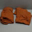 Terracotta Linen Textured Kitchen Curtains 45 Inch Length 2 Panel Set Back Tab Pocket Boho Small Bathroom Window Curtains Semitransparent Sheer Lightweight Short Curtain for Cafe Basement 52x45