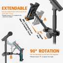 Tablet Holder for Microphone Stand, Mic Stand Tablet Holder for iPad, 360 Adjustable Clip-on Phone Mount for Shee Music Stand, Fits Devices from Screen Size 4.7 to 12.9