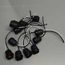 Waterproof Lamp Socket, 12 Pack Black Pigtail Lamp Socket, Thick Copper Wire, E26/E27 Fully Sealed Rainproof Pigtail Light Sockets, 250V-660W