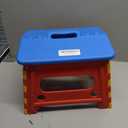 Kids Folding Step Stool for Toddlers Bathroom Sink Safety Lock to Stable1 Pack, Red+Blue
