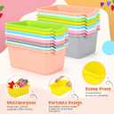 Dandat 16 Pcs Plastic Book Bins for Classroom Library Cubby Bins Scoop Front Stackable Toy Storage Tubs Containers for School Office Home Nursery Playroom Organization(Candy Color)