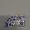 FINGERINSPIRE 16 Pcs Alloy Rhinestone Brooch Buttons Rhombic Pendant 1.9x1Inch Oval Capri Blue Faceted Teardrop Charm Pendant for DIY Ornaments Clothing Decoration Accessories