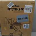 Bicystar Pet Stroller for Small Medium Dogs Cats Up to 45 lbs, Travel Lite Collapsible, All Terrain 4 Wheels for Jogging, Running, Black