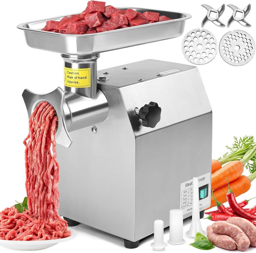 1.15HP Commercial Meat Grinder #12,264 Lbs/H Sausage Stuffer Machine