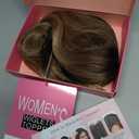 PANEWAY 16Inch Wavy Curly Brown Blonde Hair Topper with Dark Root - Clip In Hair Topper for Women