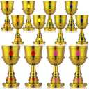Skybooly 12 Pcs Medieval Molded Crown Goblets 8 oz Colorful Jeweled Goblet Vintage Plastic King Queen Party Cups Medieval Party Decorations for Halloween Carnival Drinking Supplies Broken Cup