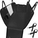 Femuar Dog Car Seat Cover, Waterproof Nonslip Pet Seat Cover for Back Seat with Storage Pockets Mesh Visual Window, Scratch Proof Pet Dog Seat Cover Hammock for Cars Trucks and SUVs, XL-Black