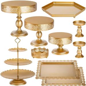 Peohud 10 Pieces Gold Cake Stand, Metal Round Cupcake Tower, Decorative Dessert Fruit Candy Display Plate for Wedding, Anniversary, Birthday Party, Celebration, Outdoor Peohud 10 Pieces Gold Cake Stand, Metal Round Cupcake Tower, Decorative Dessert Fruit Candy Display Plate for Wedding, Anniversary, Birthday Party, Celebration, Outdoor