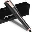 Automatic Hair Curling Iron, Rotating Curlers Iron with 1" Barrel Curls, Hair Curler Wand with 4 Temp & Dual Voltage, Anti-Scald, Auto Shut-Off