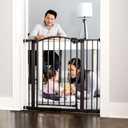 Regalo Safety 30-35 Extra Wide Baby Gate for Doorways & Bottom of Stairs, Pressure Mounted Walk-Through Gate for Babies, Toddlers & Pets, Bronze