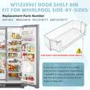Upgraded W10900538 W11239961 Refrigerator Door Shelf Bin (RIGHT), Replaces Whirl.pool Refrigerator Door Shelf AP6333410 4591452 PS12578777, Compatible With WRS311SDH, WRS325SDH-BY AMI PARTS