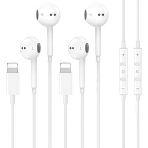 2 Pack [Apple MFi Certified] Wired Headphones for iPhone 14 13 12 Pro Max | for iPhone Earbuds with Built-in Microphone & Volume Control Nosie Reduction Earphones for iPhone 14 13 12 11 Pro Max XS XR X