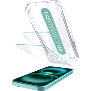 Smartish iPhone 16 Screen Protector - 2-Pack Tempered Glass Screen Protectors - Tuff Sheet - 9H Easy Install Frame [Scratch Resistant] Case-Friendly- Dynamic Island for Apple iPhone 16