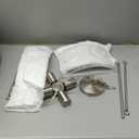 Modern Semi Flush Mount Ceiling Light Fixture, Brushed Nickel Dining Room Light Fixture, 2-Light Glass Foyer Lighting Fixtures 12.8" Small Ceiling Lights for Hallway Living Laundry Room Bedroom