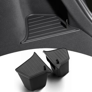 FITEV Trunk Storage Bin for Tesla Model Y Juniper Rear Trunk Organizer Corner Storage Trunk Side Storage Packets for Tesla Model Y 5 Seater 2 tpe buckets with lids (new model 2025 2026 y Juniper)