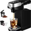 Small Single Serve Coffee Maker for K Cup and Ground Coffee, Fast Brew One Cup Coffee, 6 to 12 oz. Brew Sizes, Machine with Descaling Reminder and Water Window, Black