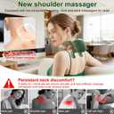 Nooydio Neck Massager, Neck and Back Massager with Heat & 4D Kneading, Shiatsu Deep Tissue Wireless Massager for Shoulder Cervical Pain Relief, Portable Rechargeable for Home Office (Green)