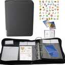 sale Card Display Album,100 pockets and 100 label papers,Used for retail,craft fairs trade shows sell holiday greeting card,postcard,photo,sticker,finished paintings,CD disc (black)