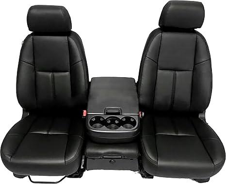 Katzkin Black Leather Seat Covers for 2010 2011 2012 2013 Chevrolet Silverado Crew Cab LT