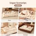 SOMAHE Cat Bed, Plush Faux Fur Kneading Flat Mat - Machine Washable Fluffy Pet Bed for Indoor Cats, Non-Slip Small Kitten Bed, Therapeutic Knead Cat Mat for Couch & Window Sill, 23"15" Inch,Camel