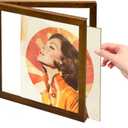 Vinyl Record Frame  Solid Black Wood Album Frame for Vinyl Records, 12.6 x 12.6 x 1.6 Inch Wall Mount Display with Clear Acrylic Cover  Perfect for LP Covers and Music Lovers (Walnut)